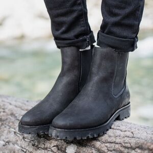Thursday Boot Co Legend Rugged Black Leather Chelsea Pull On Boots Size 7.5